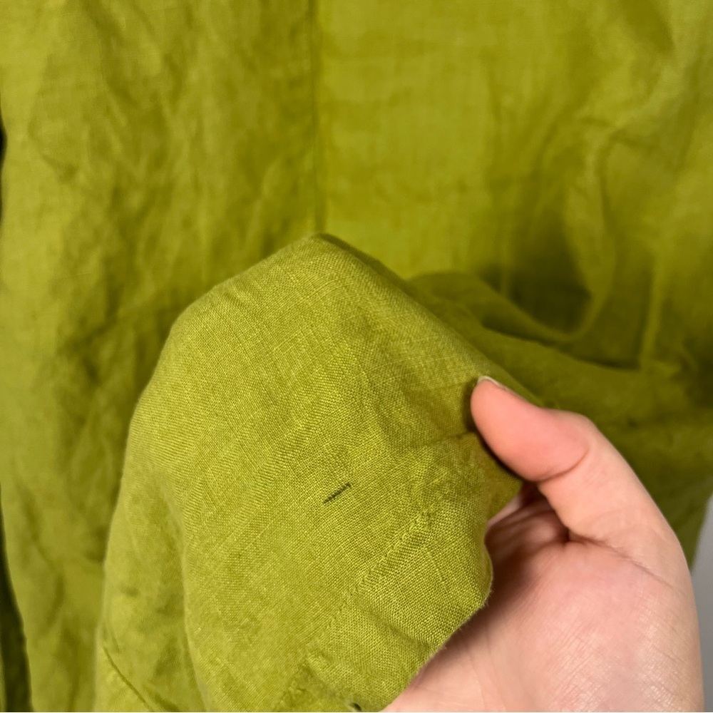 Mosaic USA green Lagenlook 100% linen green asymmetrical top size small - Picture 5 of 5